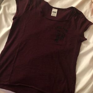 PINK VS Maroon T shirt